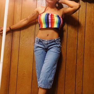 Vintage Flared Denim Capris